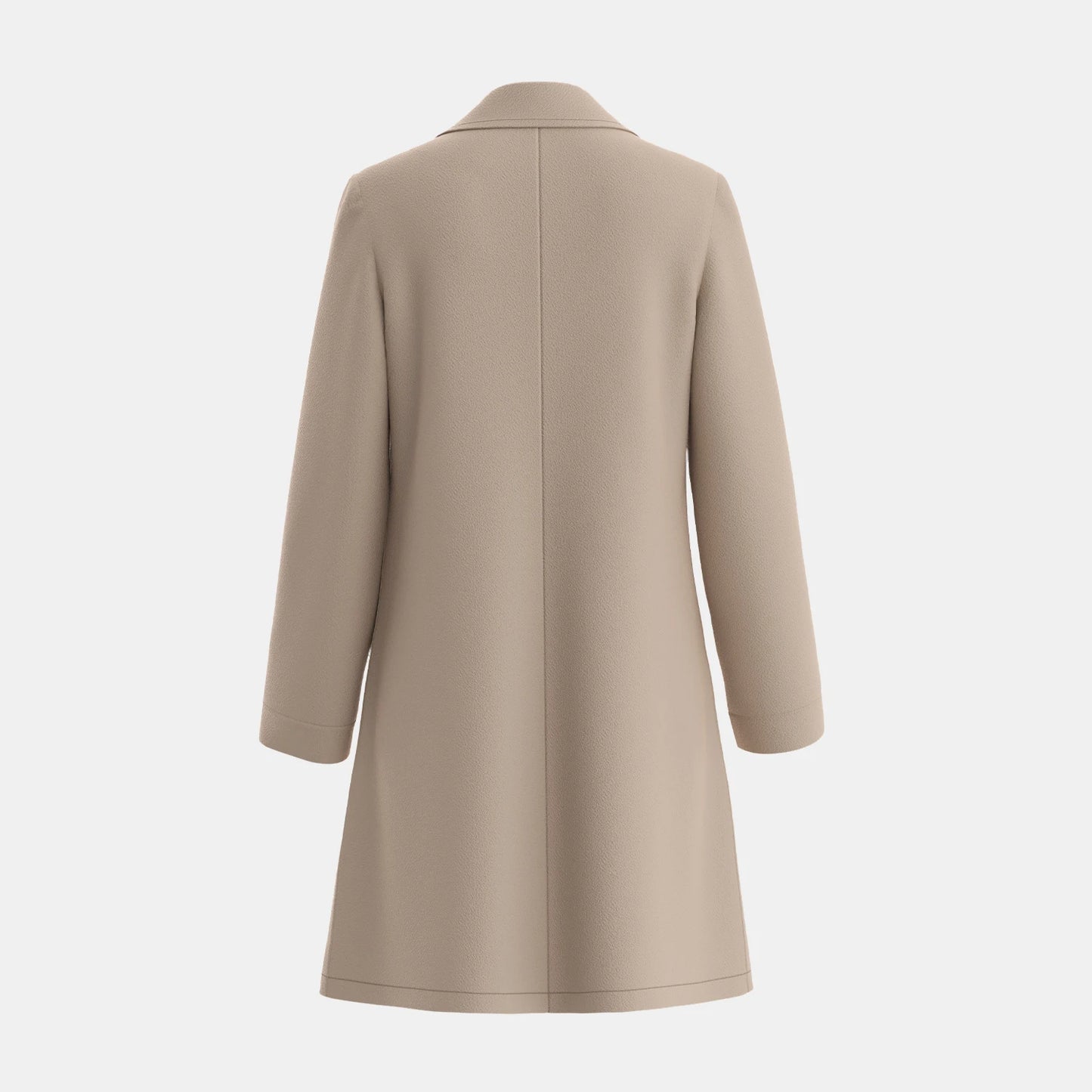 Women's Plain Single-Breasted Long Coat