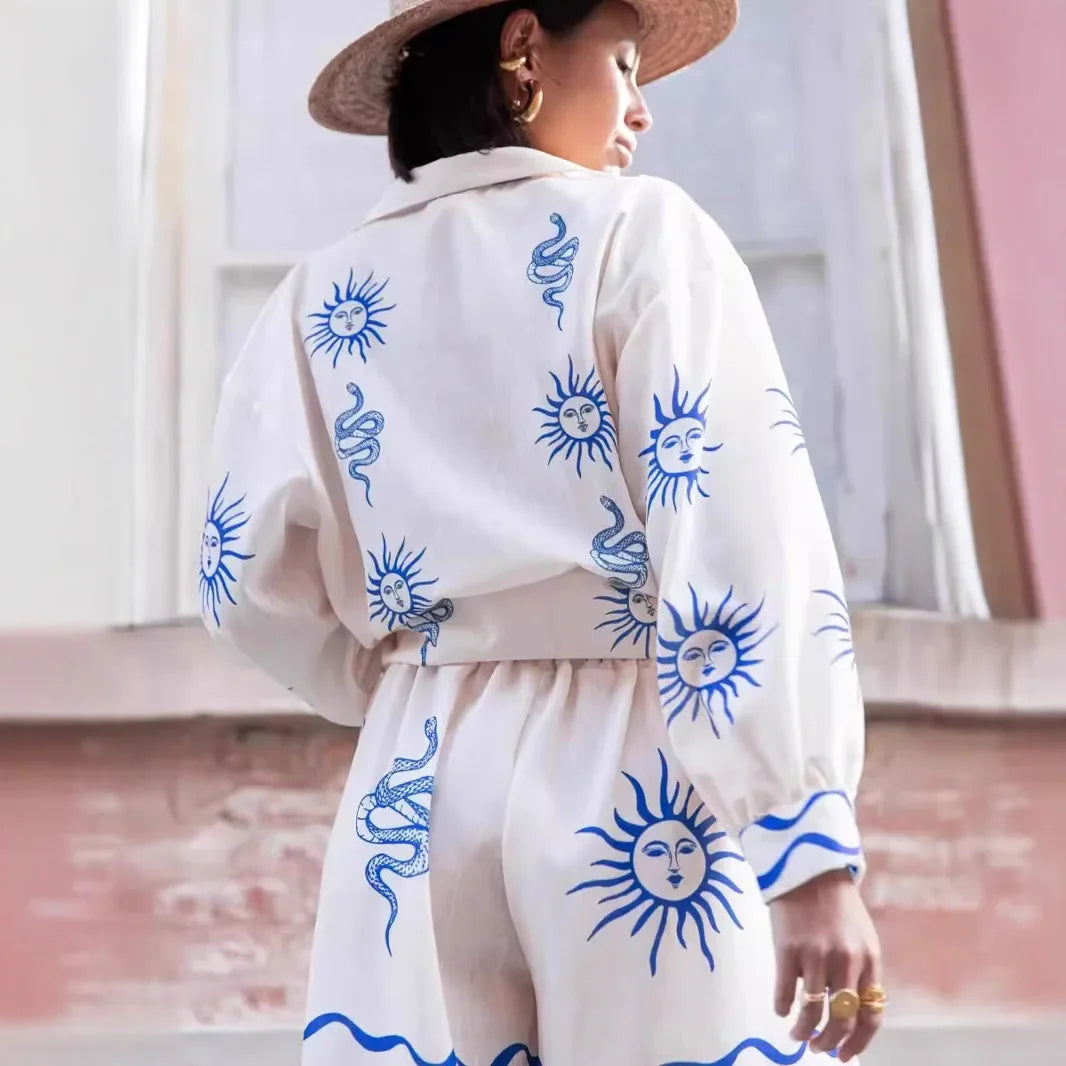 Boho Printed Shirt and Short Set