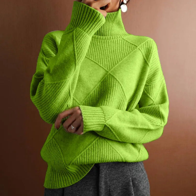 Women's Nina Diamond Long Sleeve Turtleneck Sweater