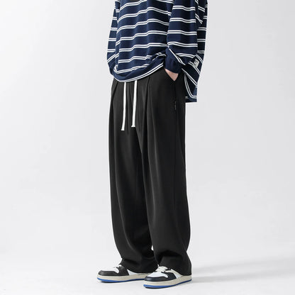 Men's Trend Solid Straight Loose Pants
