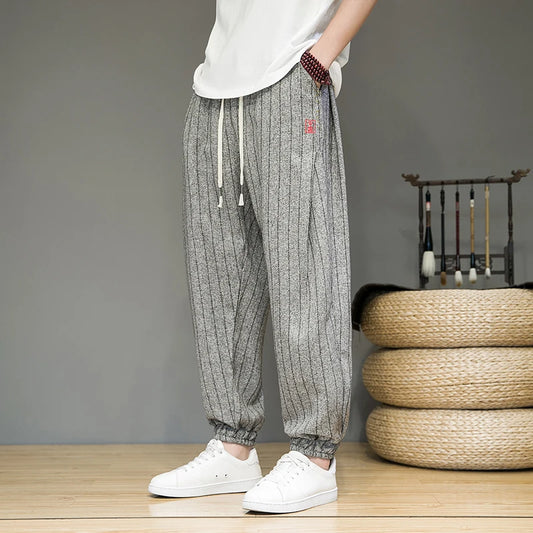 Aozora - Mid Rise Plaid Joggers