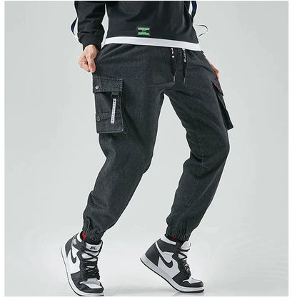 Men's Denim Cargo Joggers