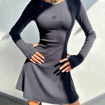 Spark Up The Glam Rhinestone Long Sleeve Mini Dress