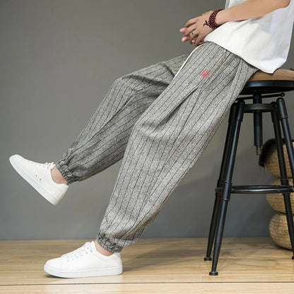 Aozora - Mid Rise Plaid Joggers