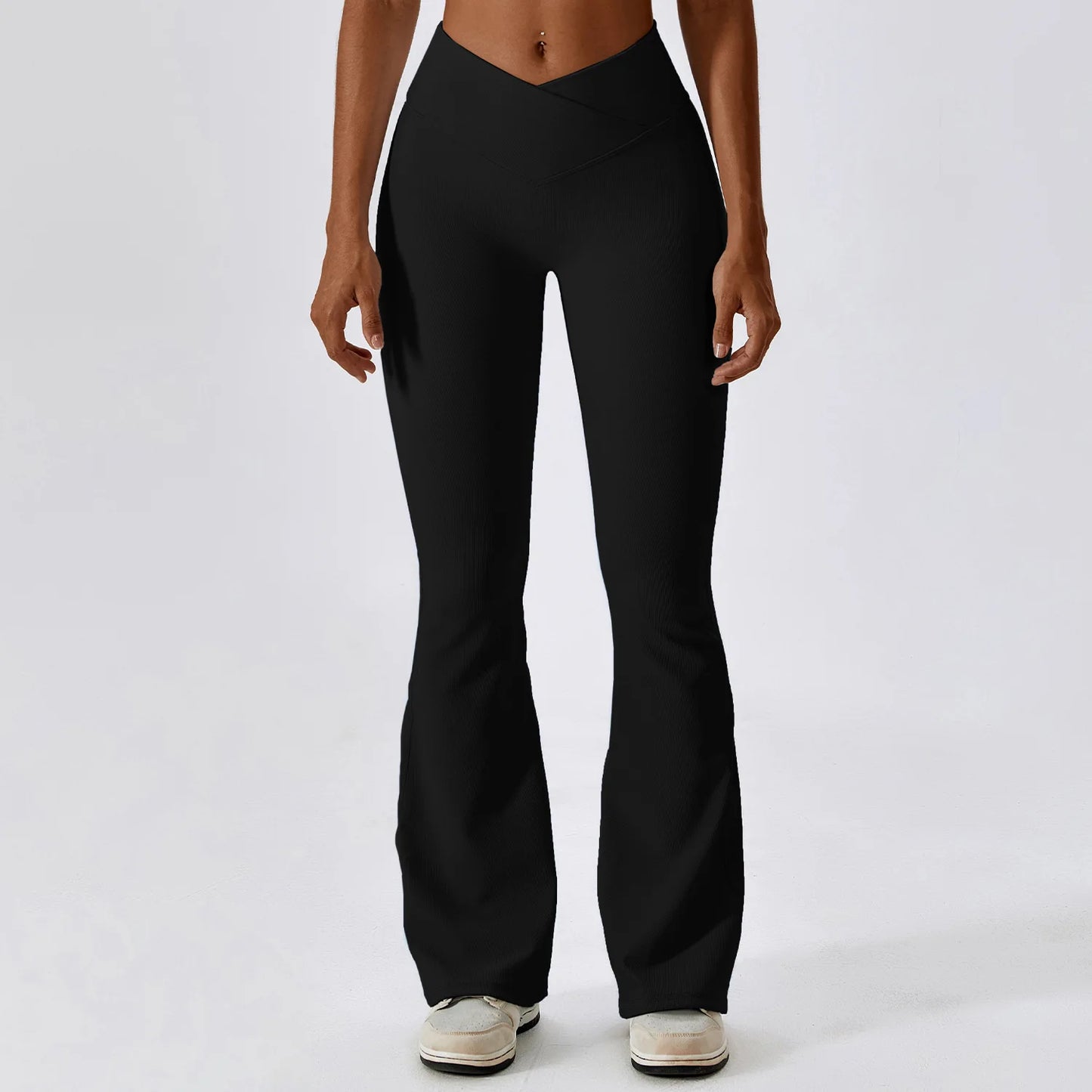 Cross Waist Flare Leggings