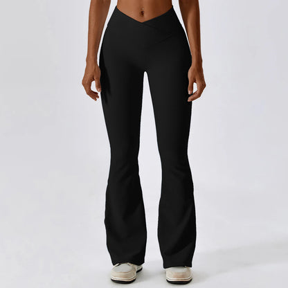 Cross Waist Flare Leggings