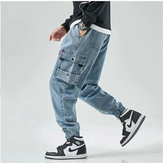 Men's Denim Cargo Joggers