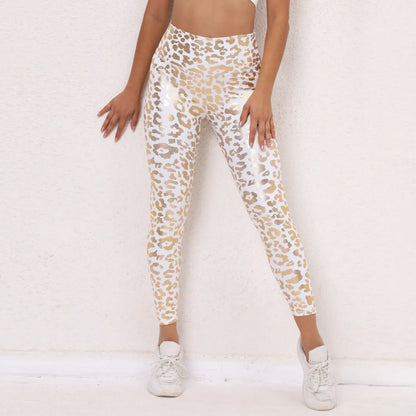 Nicola Metallic Leopard Leggings