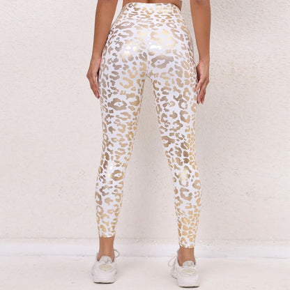 Nicola Metallic Leopard Leggings