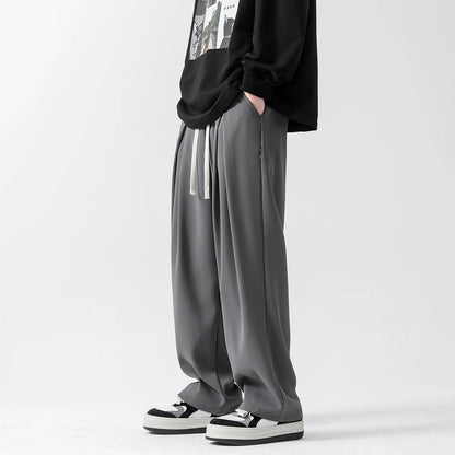 Men's Trend Solid Straight Loose Pants