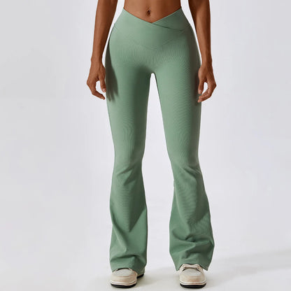 Cross Waist Flare Leggings
