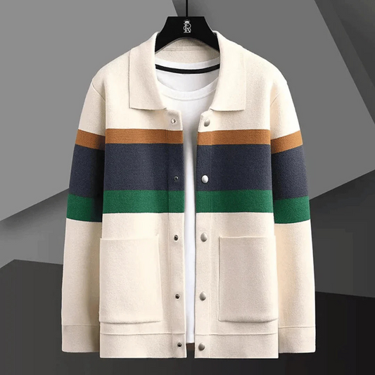 Men's Jacquard Knitted Cardigan