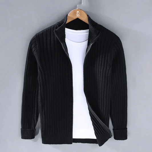 Men's Urban Elegance Zipper Cardigan