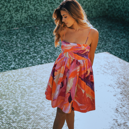 Selena Premium Digital Print Mini Dress