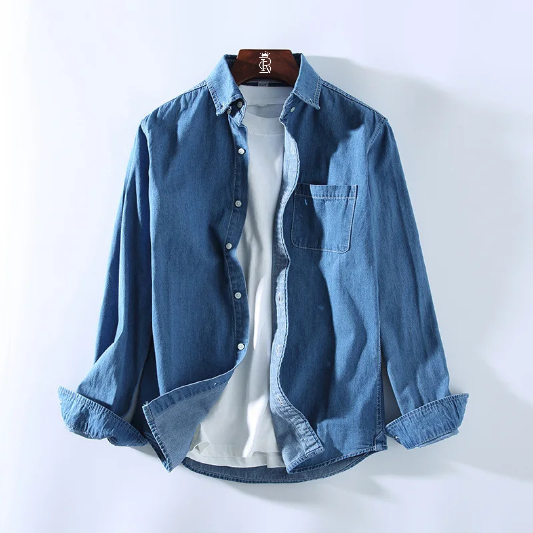 Men's Slim Fit Long Sleeve Denim Shirt