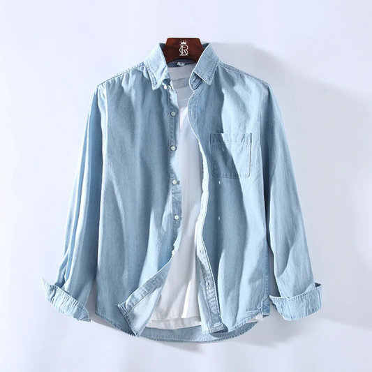 Men's Slim Fit Long Sleeve Denim Shirt