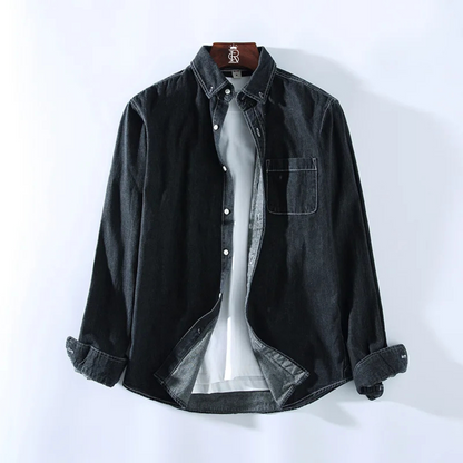 Men's Slim Fit Long Sleeve Denim Shirt