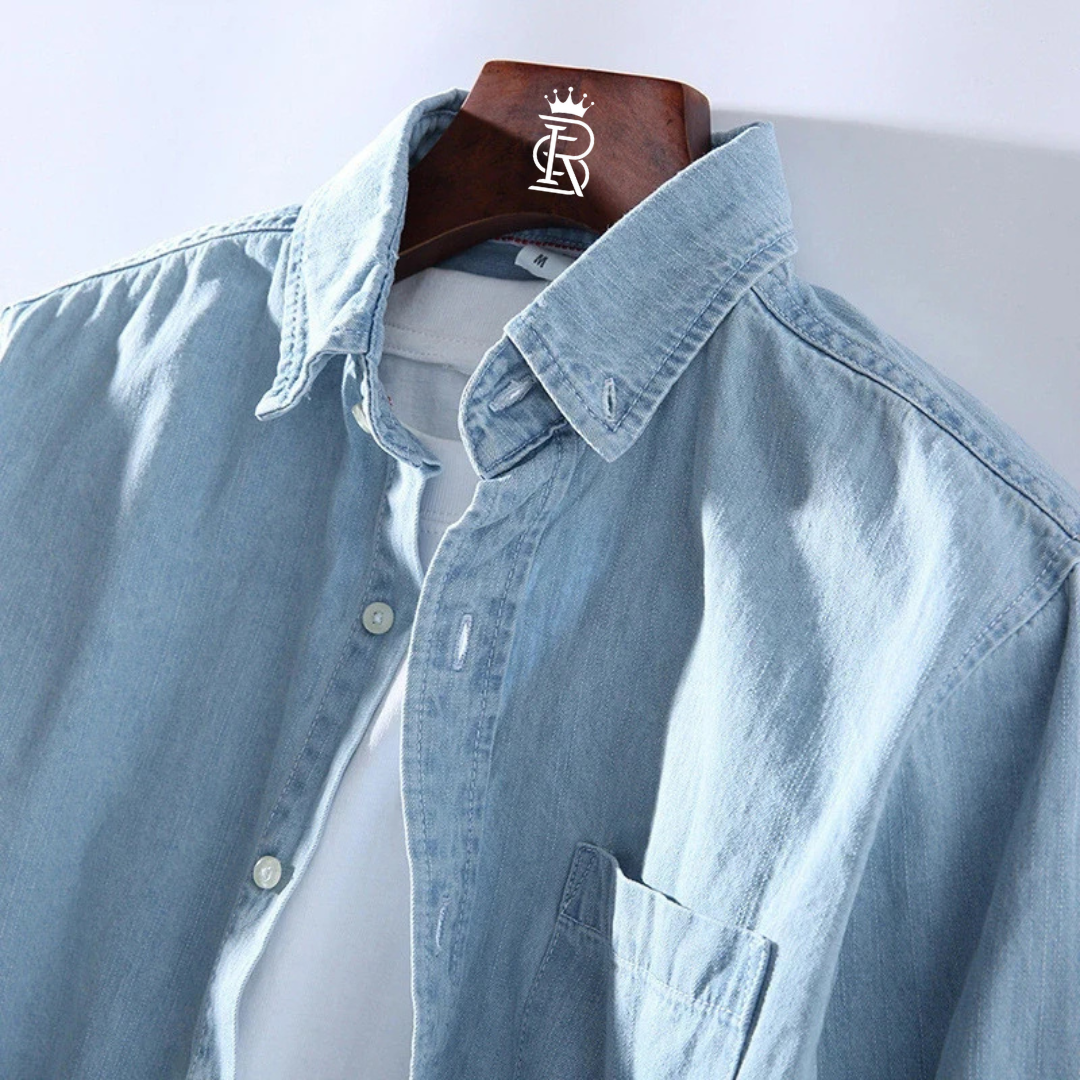 Men's Slim Fit Long Sleeve Denim Shirt