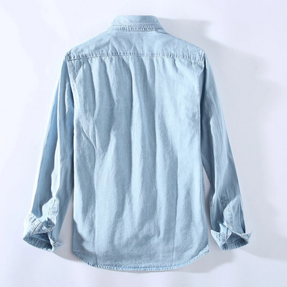 Men's Slim Fit Long Sleeve Denim Shirt