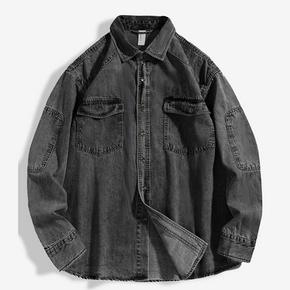 Valiant Pure Cotton Denim Long-Sleeve Jeans Shirt