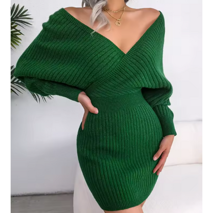 Cross V-neck Bodycon Mini Dress