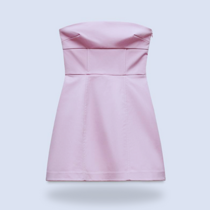 Women's Strapless Pink Women Dress