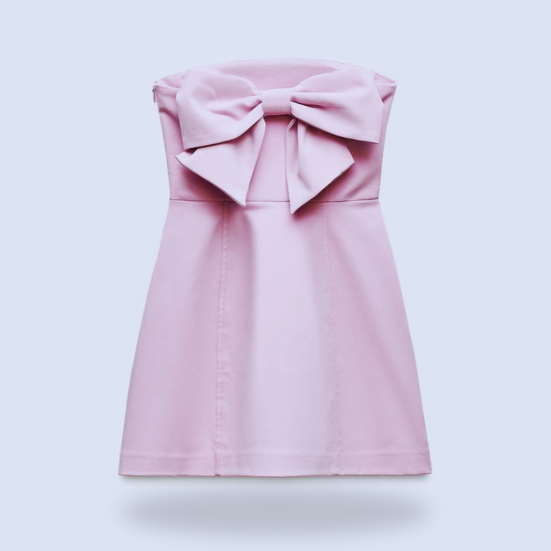Women's Strapless Pink Women Dress