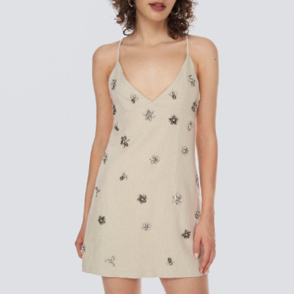 Women's Starry Rhinestone Mini Dress