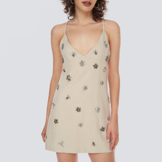 Women's Starry Rhinestone Mini Dress