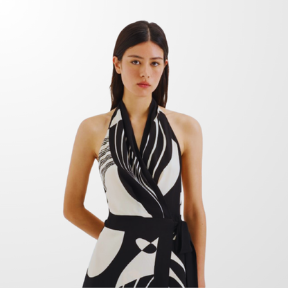 Women's Wrap Halter Mini Dress