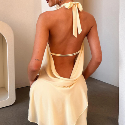 Women's V-Neck Backless Mini Dress
