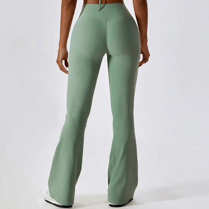 Cross Waist Flare Leggings