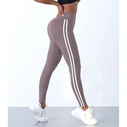 Slim Fit Striped Fitness Leggings