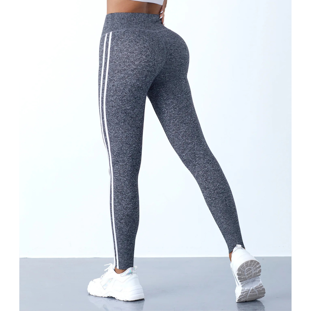 Slim Fit Striped Fitness Leggings