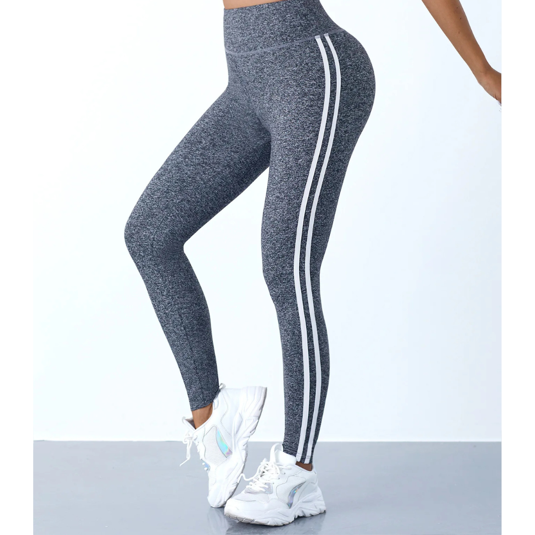 Slim Fit Striped Fitness Leggings