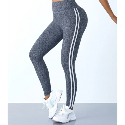 Slim Fit Striped Fitness Leggings