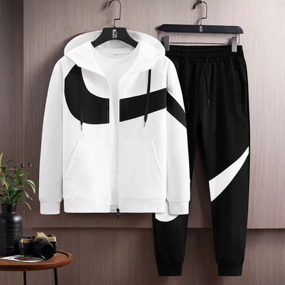 Men's Printed Hooded Tailored Tracksuit Set