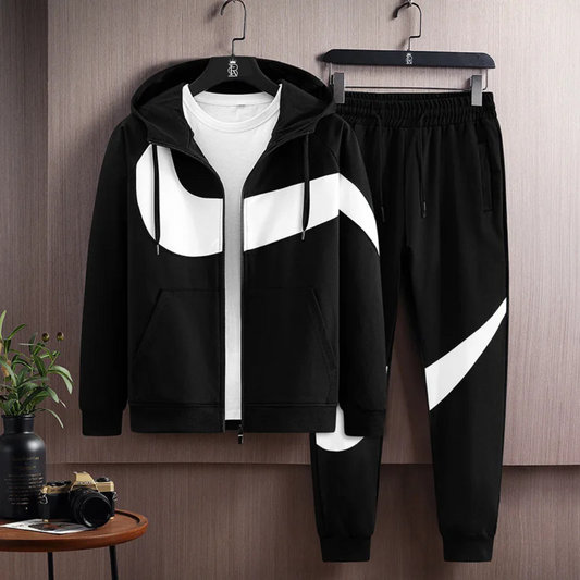 Men's Printed Hooded Tailored Tracksuit Set