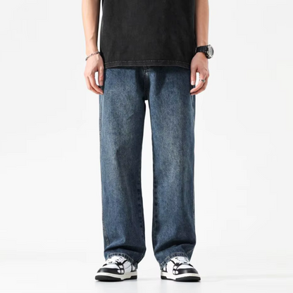 Men's Stoned Washed Baggy Jeans