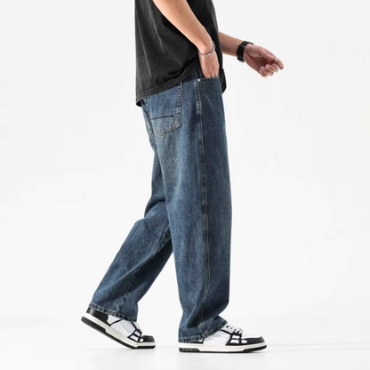 Men's Stoned Washed Baggy Jeans