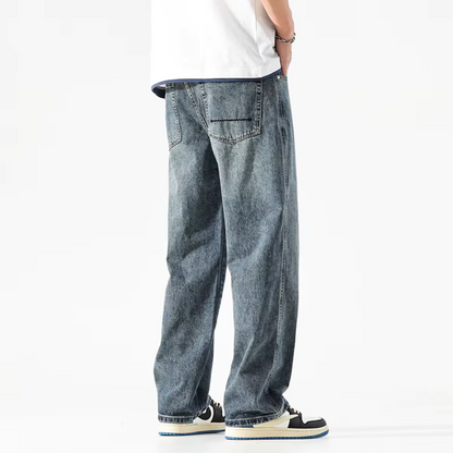 Men's Stoned Washed Baggy Jeans