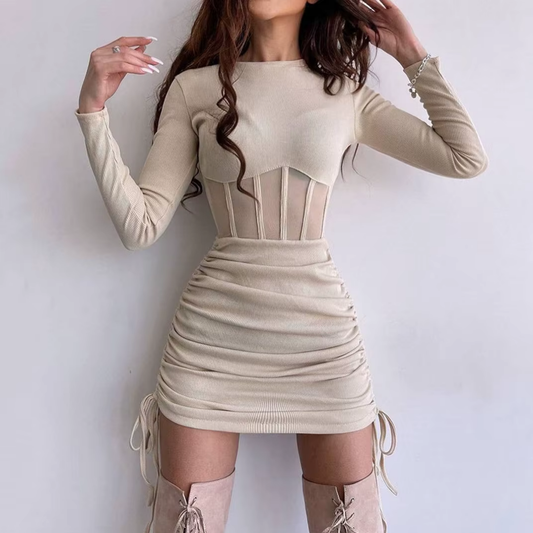 Anastasia Tulle Bow Satin Mini Dress