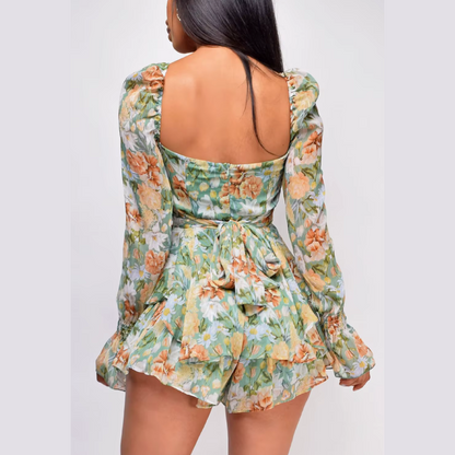 Lovely Strapless Lace Ruffle Skater Dress