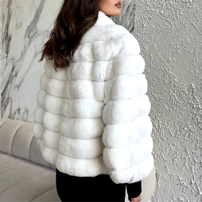 Amelie Collarless Faux Fur Coat