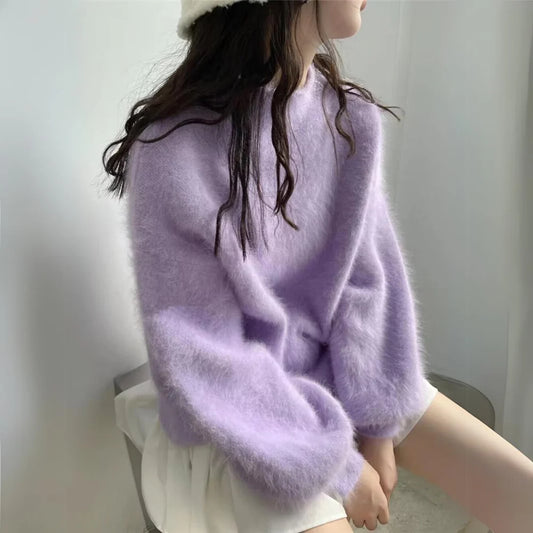 Emilia Lantern Sleeve Half Turtleneck Sweater