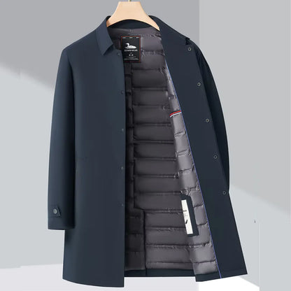 Simon Luxury Mid-Length Lapel Padded Jacket