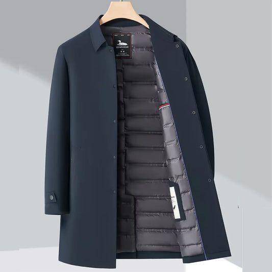 Simon Luxury Mid-Length Lapel Padded Jacket